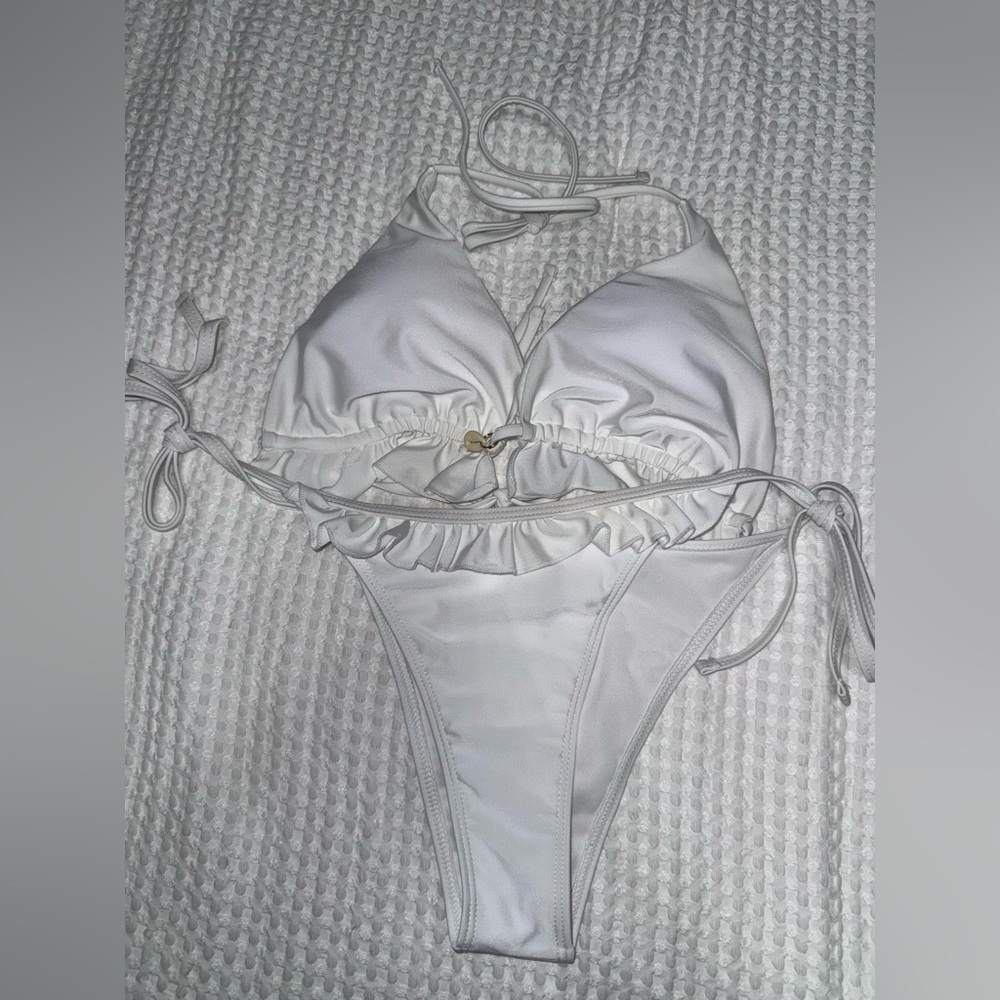 White Ruffled Bikini Set - Picture 5 of 5